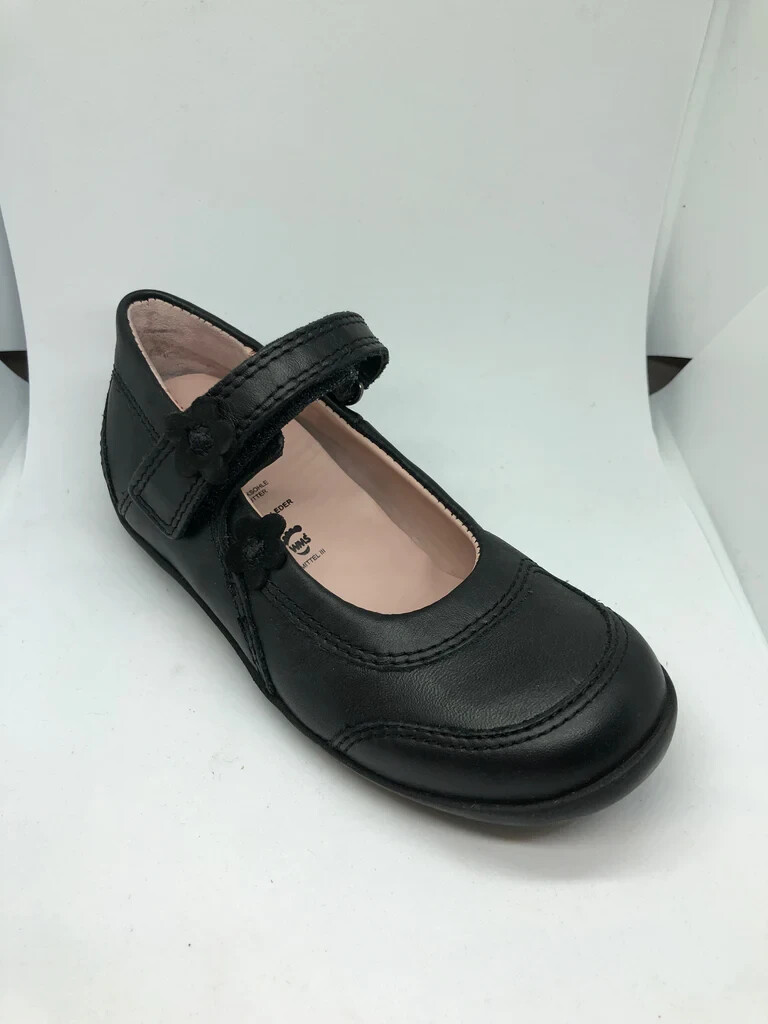 SUPERFIT GIRLS BLACK LEATHER SCHOOL SHOES 4-00421-01 FLOWER DETAIL SALE 