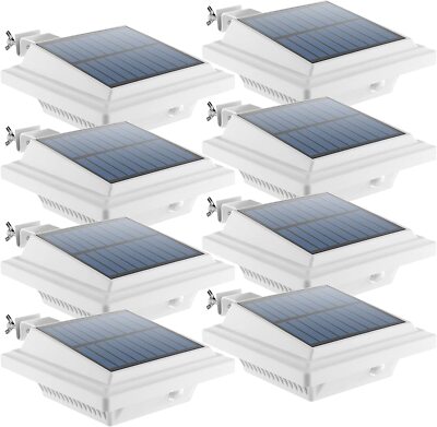 Outdoor 40LEDs Solar Gutter Lights Fence Lamp Night Utility Security Lights