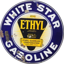 Vintage White Star Gasoline Ad Reproduction Metal Sign FREE SHIPPING