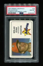 NOLAN RYAN 1981 PERMA-GRAPHICS SUPER STAR CREDIT CARD #26 - PSA 8 NM-MT - HOF
