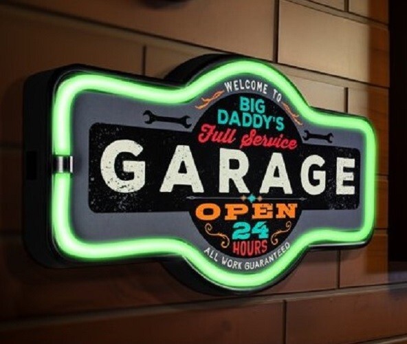 Big Daddy's Garage Neon LED Light Rope Marquee Sign - Led Neon