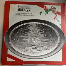 LES VERRERIES DE SAINT GOBAIN Duralex 13”Christmas Tree Platter #3530 France VTG