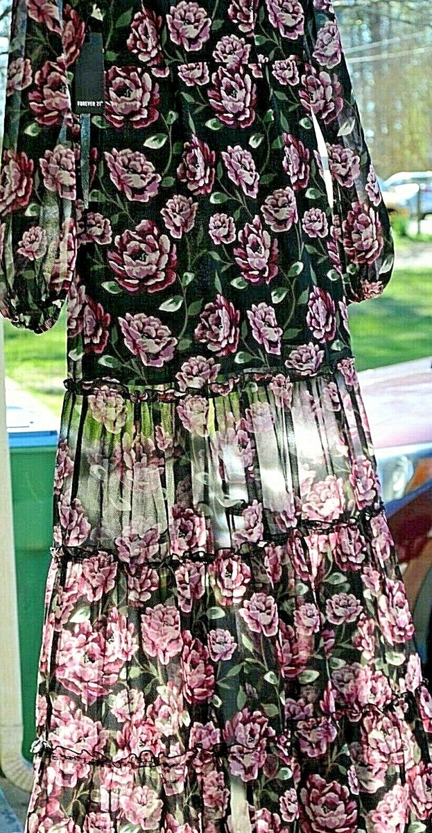 Forever 21 floral long sleeve maxi dress size Medium | eBay Forever 21 floral long sleeve maxi dress size Medium | eBay
