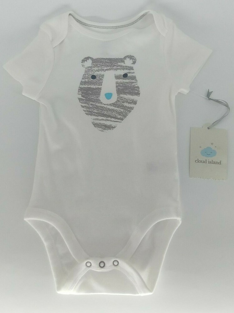 Baby Boys Bear Print Short Sleeve Bodysuit - Cloud Island 6-9 Months
