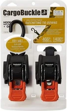 CargoBuckle Mini G3 Retractable Ratchet Tie-Down Straps PAIR 1" x 72 inch (6ft)