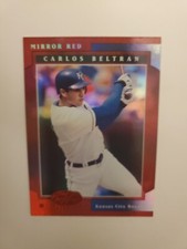 Carlos Beltran 2001 Leaf Certified Materials Mirror Red Baseball Card # 68/75