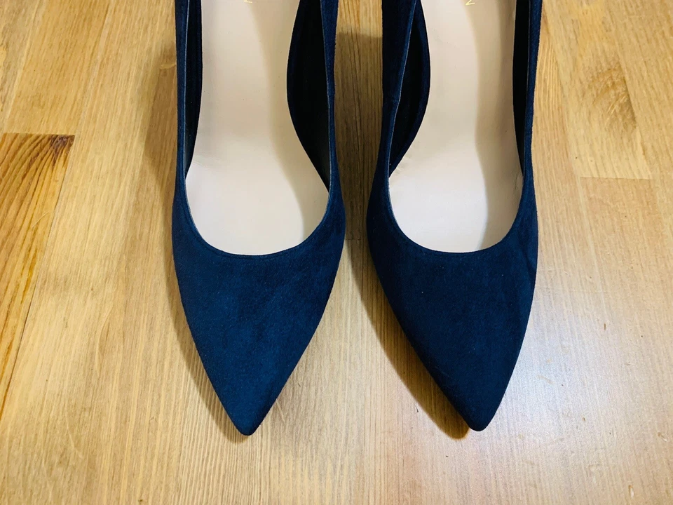 Zapatos de salón Stuart Weitzman tacón gamuza sin cordones azul marino nuevos sin caja talla 10 Foto 3 de 4
