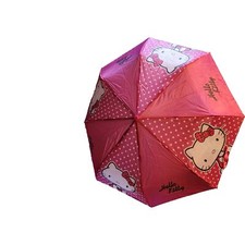 Hello Kitty 11" Umbrella Pink  White With Pink Handle New With Tag