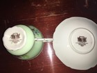 Paragon China Cup & Saucer pale green Multi floral bone England Double Warrant — photo 5