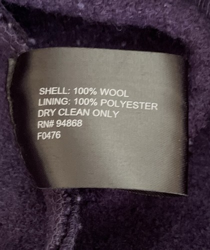 Women’s Wool Coat Blue Violet Bernardo XL Bell Sleeve Empire Waist Vintage Boho - Picture 8 of 13