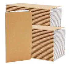 48-Pack Kraft Lined Notebooks, H5 Journals (80 Pages)