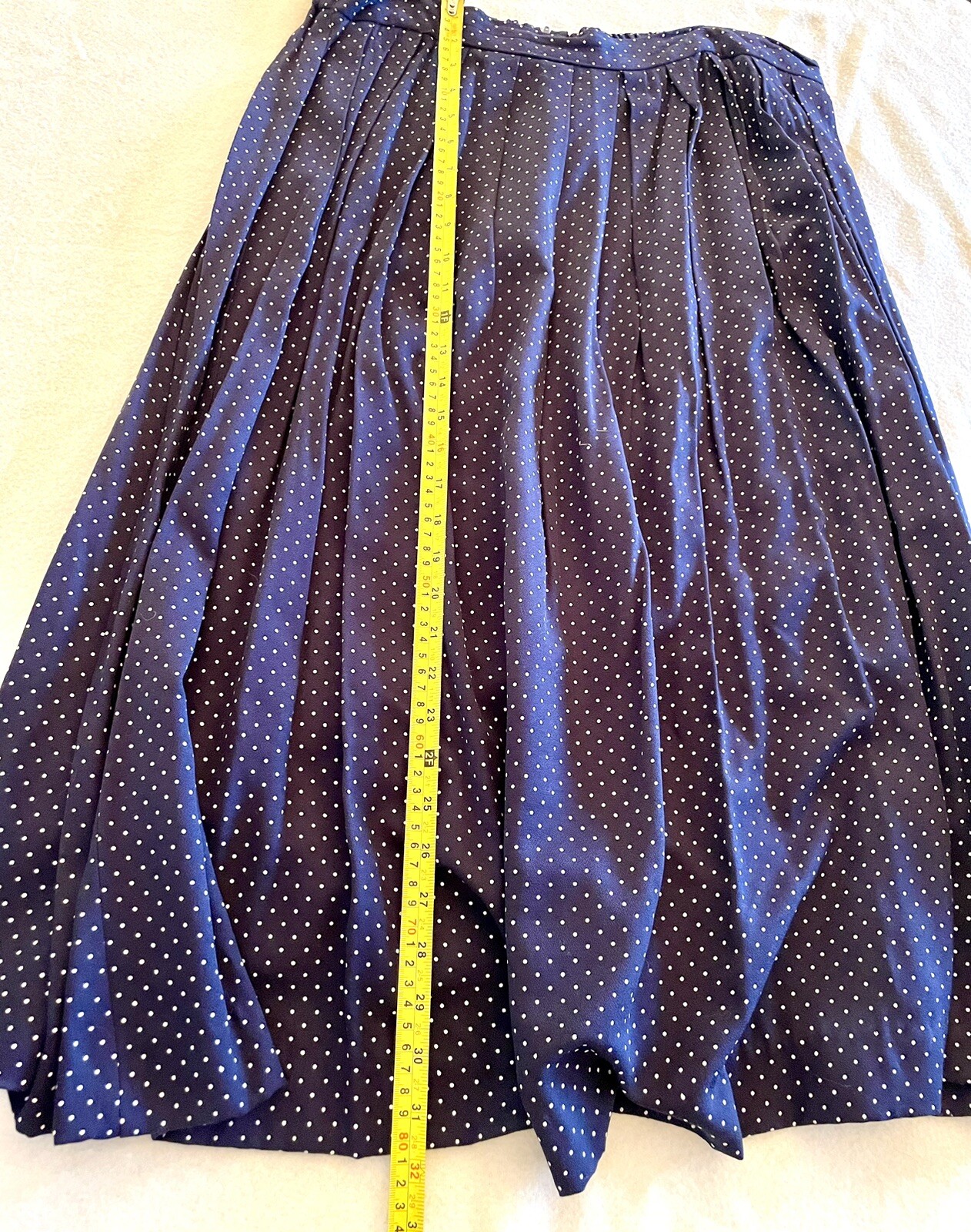 REAL Vintage Polka Dot Pleated Midi Skirt - VTG s… - image 7