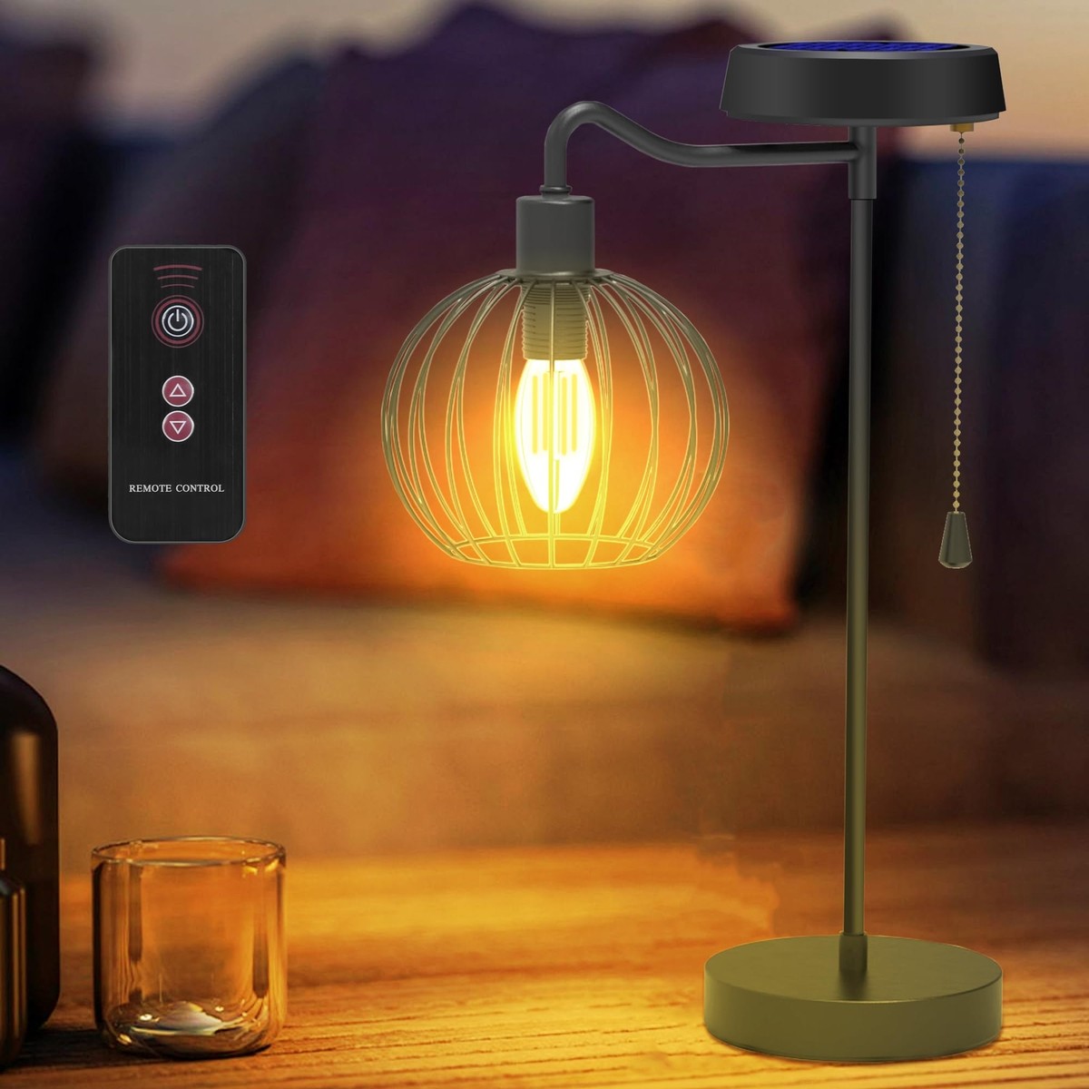 Solar Table Lamp Cordless Table Lamp Outdoor Waterproof Solar