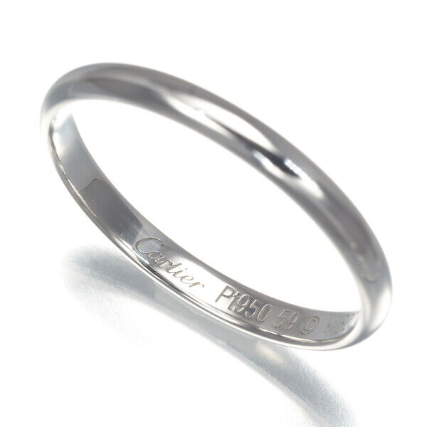 Auth Cartier Ring 1895 Wedding Band 2.5mm EU59 950 Platinum Auth Cartier Ring 1895 Wedding Band 2.5mm EU59 950 Platinum