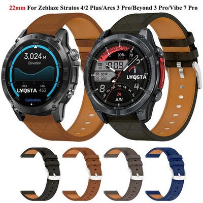 22mm PU Leather Band for Zeblaze Stratos 4/3 Pro/2 Beyond GTR 3 Pro/Thor Strap 