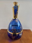 Laguna Murano Venetian Cobalt & Gold Decanter, Glass, & Tray Set | 1998 | Signed — photo 10