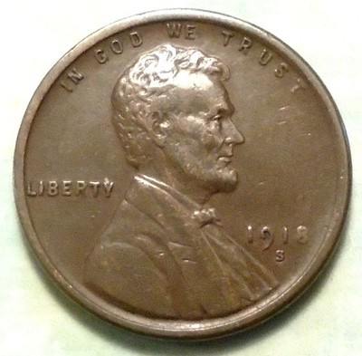 1918 S Wheat Cent XF+ CHOICE EXTRA FINE WW1 San Francisco Low 34.7 MiLL STORE