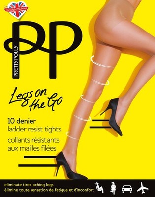 PrettyPolly 10den Grau XL Stützstrumpfhose Kompressionsstrumpfhose Strumpfhose