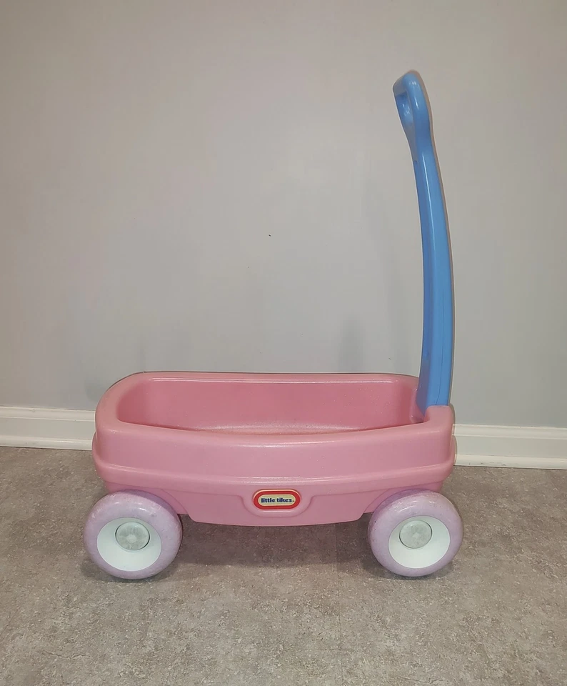 Retired Little Tikes PINK + BLUE Lil Wagon Fits 18" Doll Size Vintage Toy HTF - Image 2 of 4