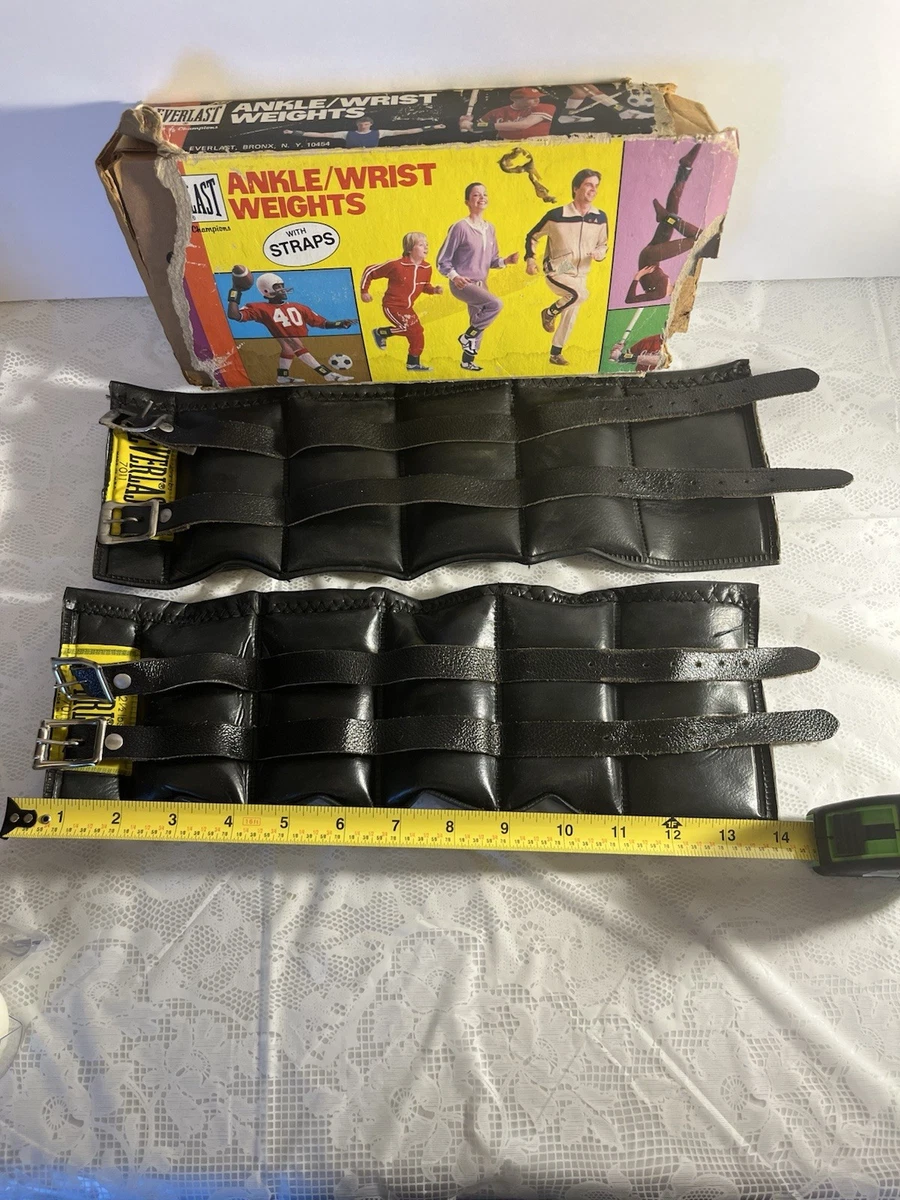 Poignets/chevilles Everlast Vintage 2.5 Lbs - Cuir - Fabriqué USA - Gym - Taille Adjustable