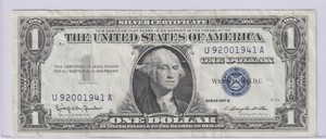 1957 Silver Certificate US Dollar Bill Blue Seal Note Rare FANCY SERIAL NUMBER🔥