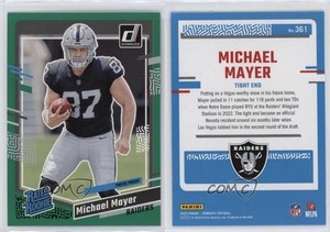 2023 Panini Donruss Rated Rookie Press Proof Green Michael Mayer #361 Rookie RC