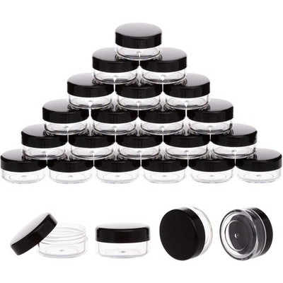 100 Pack 3 Gram Sample Containers with Lids, 3ml Mini Sample Jars, Tiny Plast...