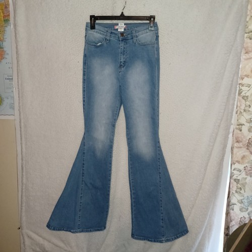 Vibe & Rant Stretch Jeans Women 9/29 Flare Leg Bell Bottoms Retro Light Wash(GX)