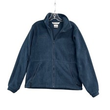 Vintage Columbia Fleece Jacket Youth 18/20 Navy Blue Full Zip Interchange 90's