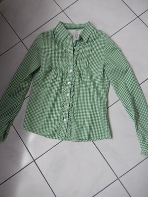 Trachtenbluse von Spieth & Wensky, Gr. 36, grün/weiß kariert, mit attraktiven