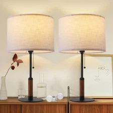 21 Set of 2 Modern Table Lamp Bedside Lamps for Bedroom Living Room Nightstan...
