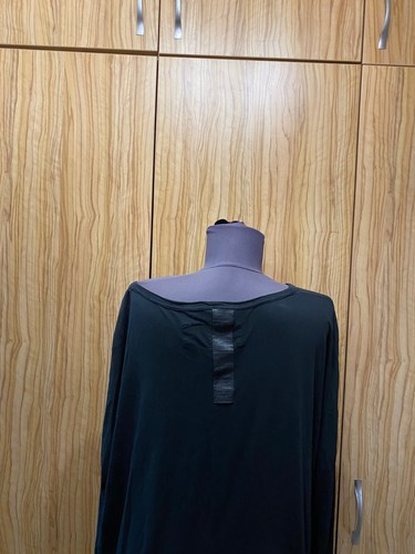 RUNDHOLZ DIP BLACK STRETCH THIN JERSEY ASYMMETRIC HIGH-LOW DRESS TUNIC-XL? - Picture 8 of 12