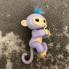 Wee Wow Fingerlings Interactive Baby Monkey - Purple with Blue Hair