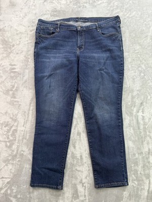 Old Navy Jean Womens Plus Sz 20 Blue Mid Rise OG Straight Stretch Faded Western