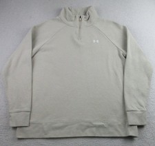 Under Armour Pullover Mens Large Gray Quarter Zip Sweatshirt HeatGear Loose