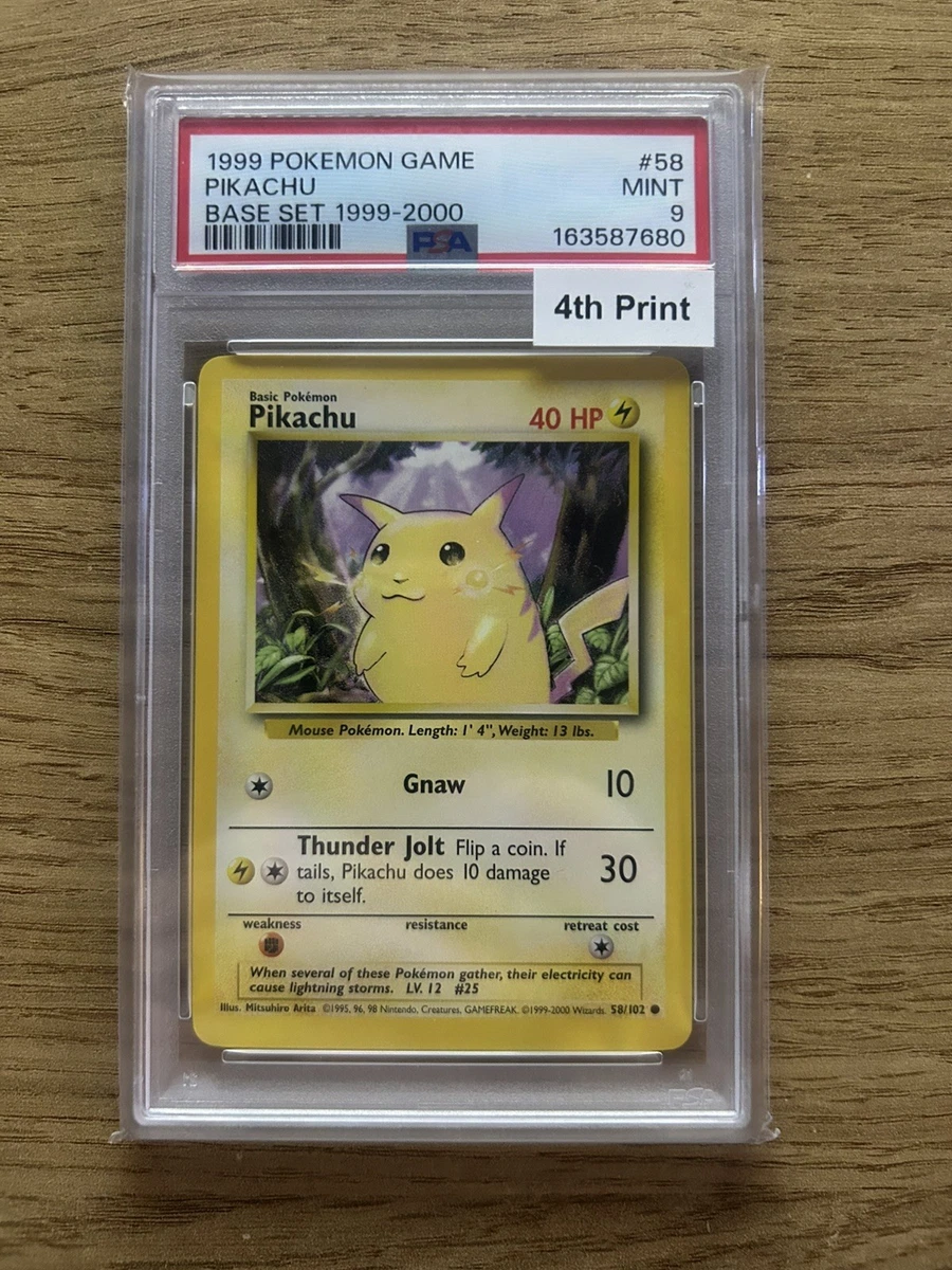 Pokémon TCG Base Set Pikachu Grade 9 Individual Collectible Card