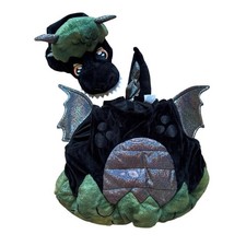 Spirit Halloween Dragon Costume Baby Green Black Silver Excellent SIZE 0-6M
