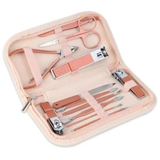 	Nail Clippers and Beauty Tool Portable Set Rose Gold Martensitic Stainless	