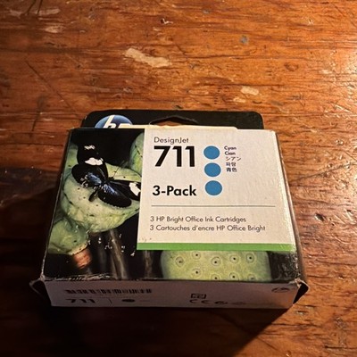 2021 3 Pack New Genuine HP 711 Cyan DesignJet Inks CZ134A OEM SEALED T120 T150