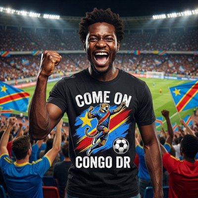 Kongo DR Fußball T-Shirt, Demokratische Republik Kongo Unterstützer Geschenk