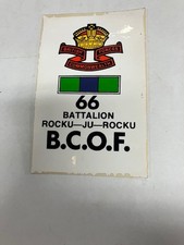 Vintage BCOF 66 Infantry Battalion Association Car sticker approx 110mm x 70mm