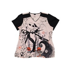 Disney Nightmare Before Christmas Scrub Top L Goth Halloween Jack Sally TF630
