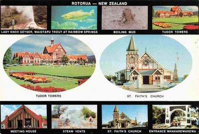 Rotorua City Bay of Plenty New Zealand NZ Lady-Knox-Geyser Waiotapu Rainbow-Spri