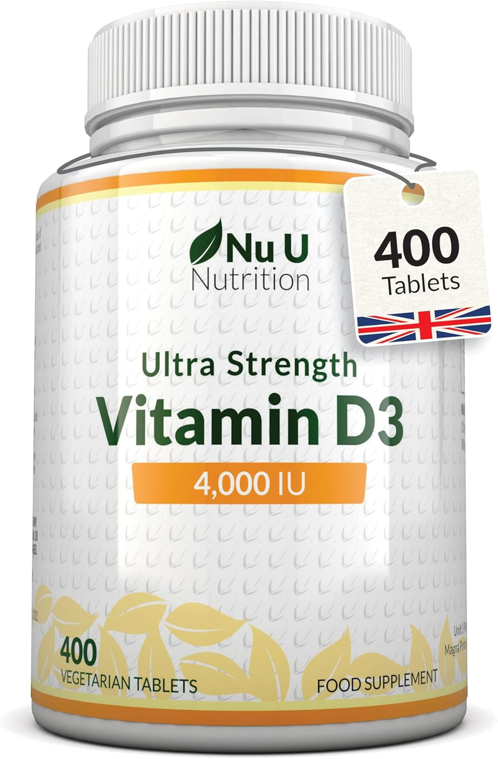 Vitamin D3 4000 IU - 400 Vegetarian Tablets - 13 Month Supply - High Strength 1