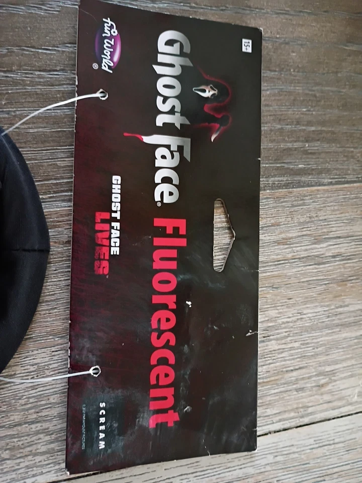 Orange Fluorescent Ghost Face Mask Adult Costume Accessory NEW Scream 2022 - Image 2 of 4