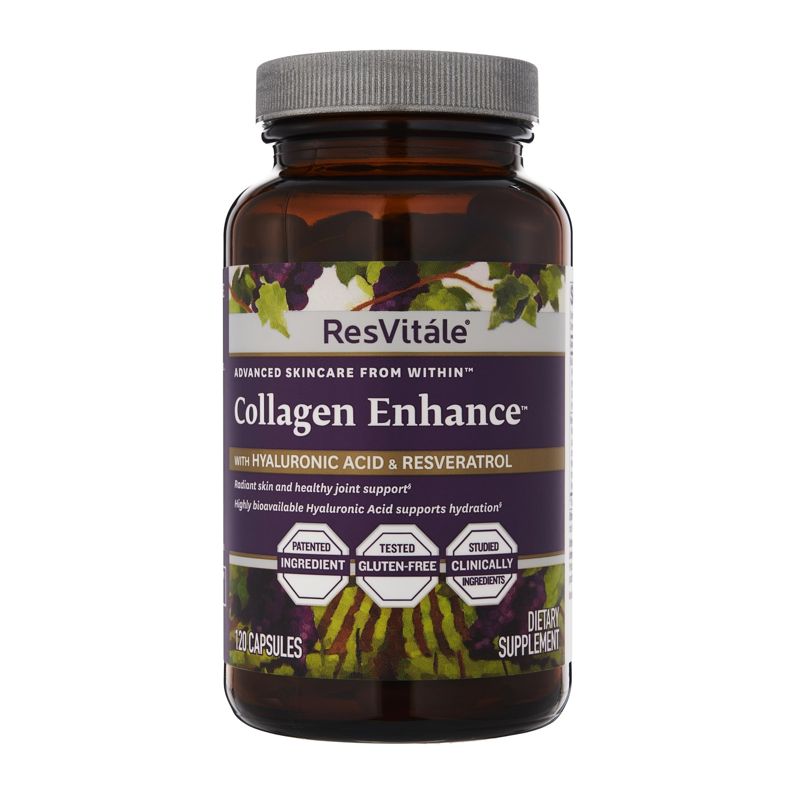 ResVitále Collagen Supplement with Hyaluronic Acid and Resveratrol for Beauty Support