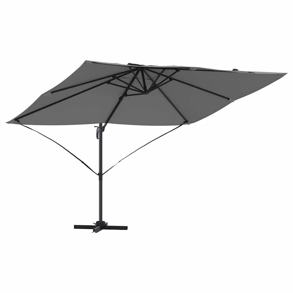 Parasol de jardin moderne 351x250 cm en aluminium brossé et toile de haute densité