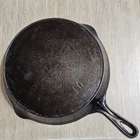 Antq WAPAK #10 Cast Iron Skillet w/Outer Heat Ring ERIE Ghost Marks, 2 #10 Marks
