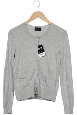 SISLEY Strickjacke Damen Cardigan Jacke Gr. S Baumwolle Grau #isr0cxp