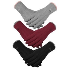 Tavaleu Womens Winter Gloves, Cold Weather Gloves women with Grey black red